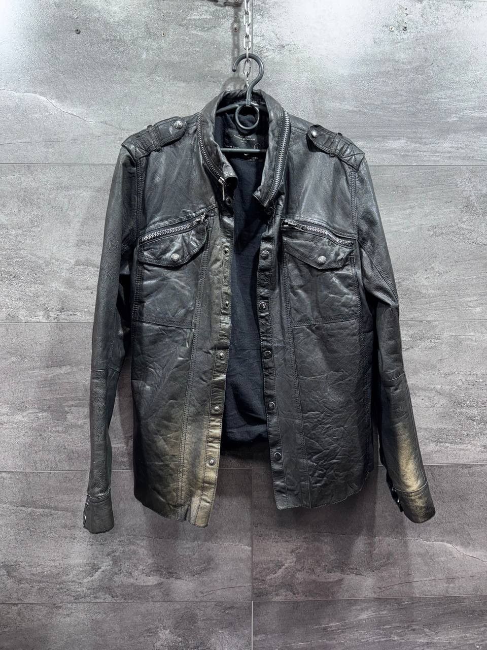 Allsaints Allsaints Postnoon Leather Button Up Shirt Jacket Size L Size US L / EU 52-54 / 3 - 2 Thumbnail