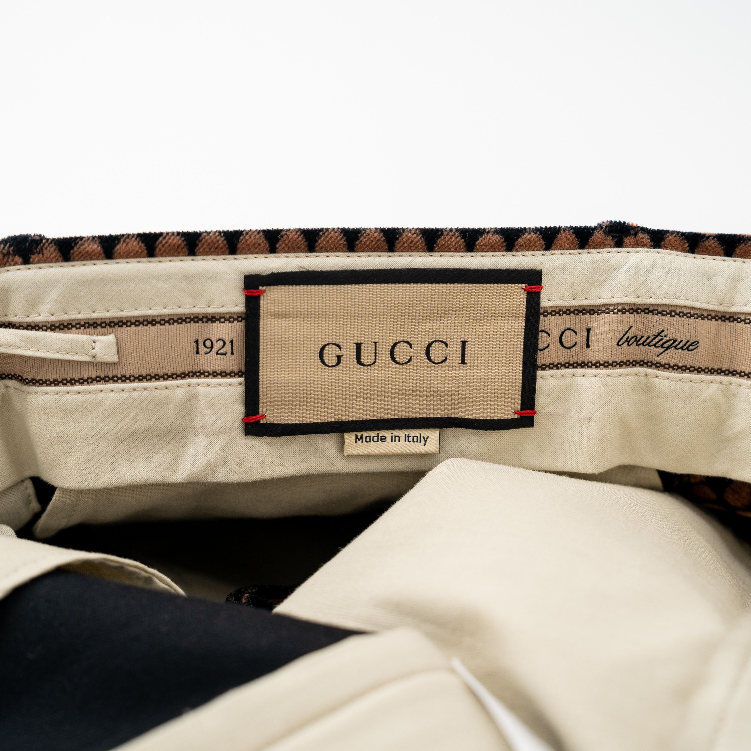 Gucci 50 L - Gucci Polka Dot Print Brown Suit Pants Trousers Size 50R - 5 Thumbnail