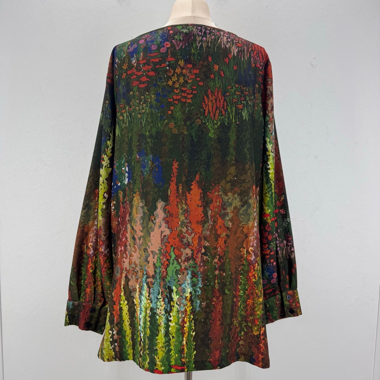 Marina Rinaldi Marina Rinaldi Nature Abstract Long Sleeve Blouse Plus sz 22 Size 3XL / US 20-22 - 4 Thumbnail