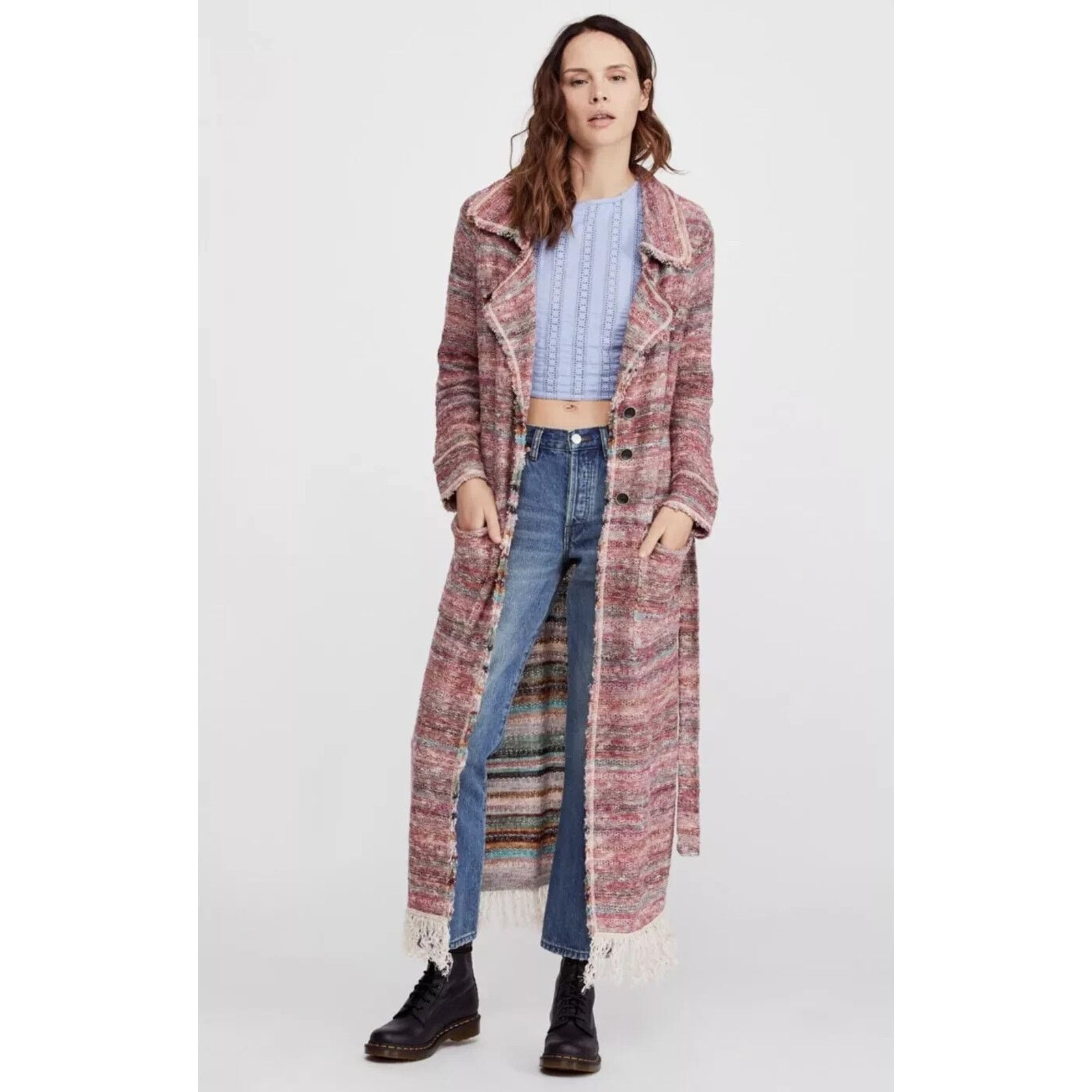 Free People Free People Red Desert Sunrise Duster Cardigan Sweater Small Size S / US 4 / IT 40 - 1 Thumbnail
