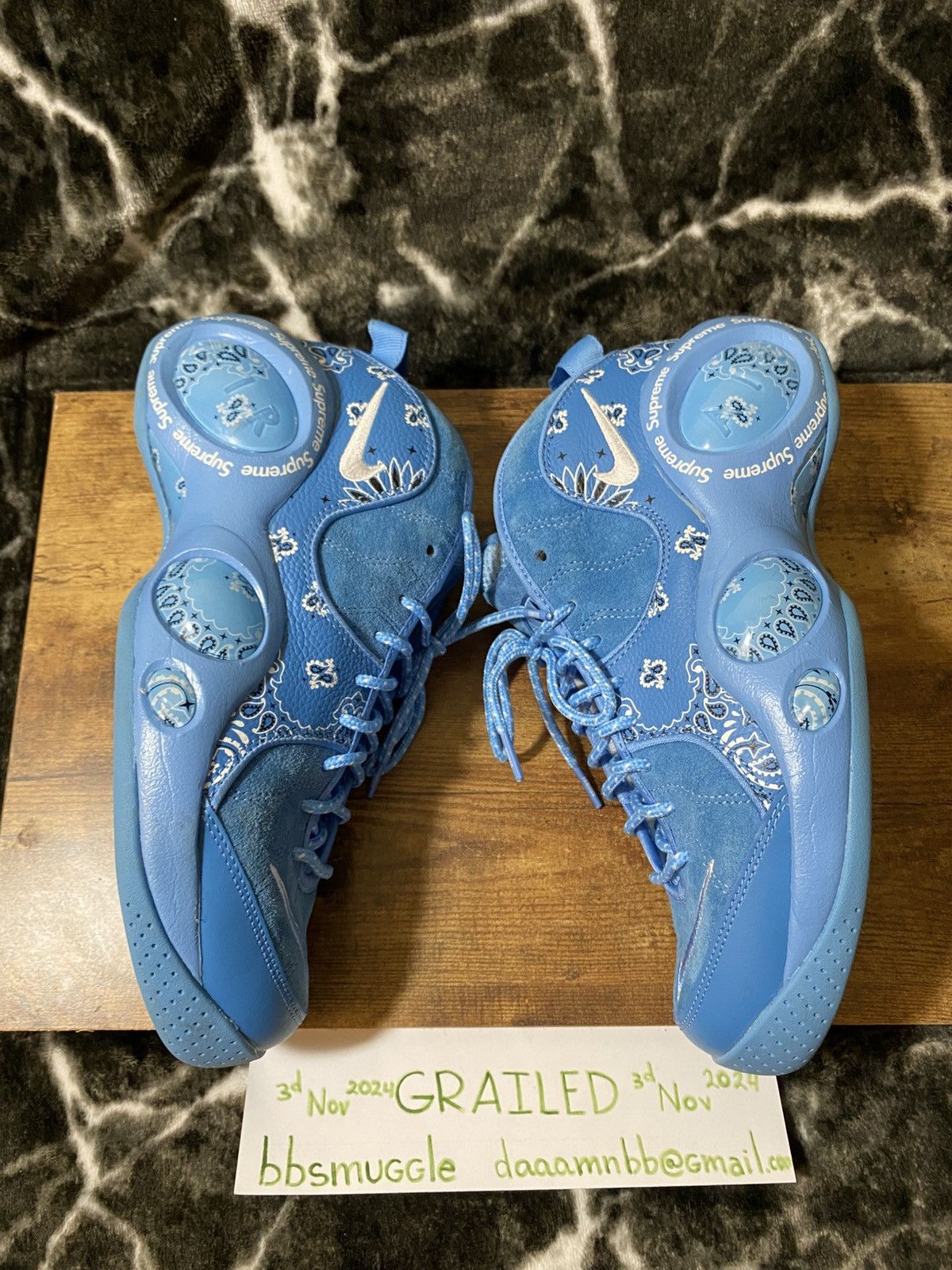 Nike × Supreme SUPREME X NIKE Air Zoom Flight 95 SP University Blue Size US 10 / EU 43 - 4 Thumbnail