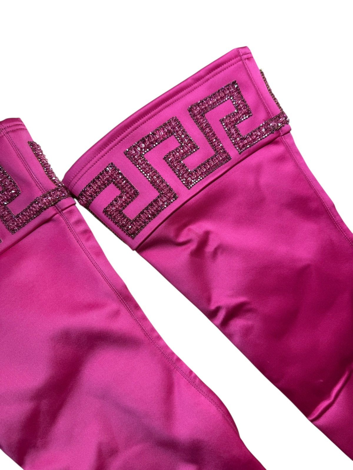 Versace VERSACE Over-the-Knee Boots in Fuchsia Satin Finish Size US 10 / IT 40 - 2 Thumbnail
