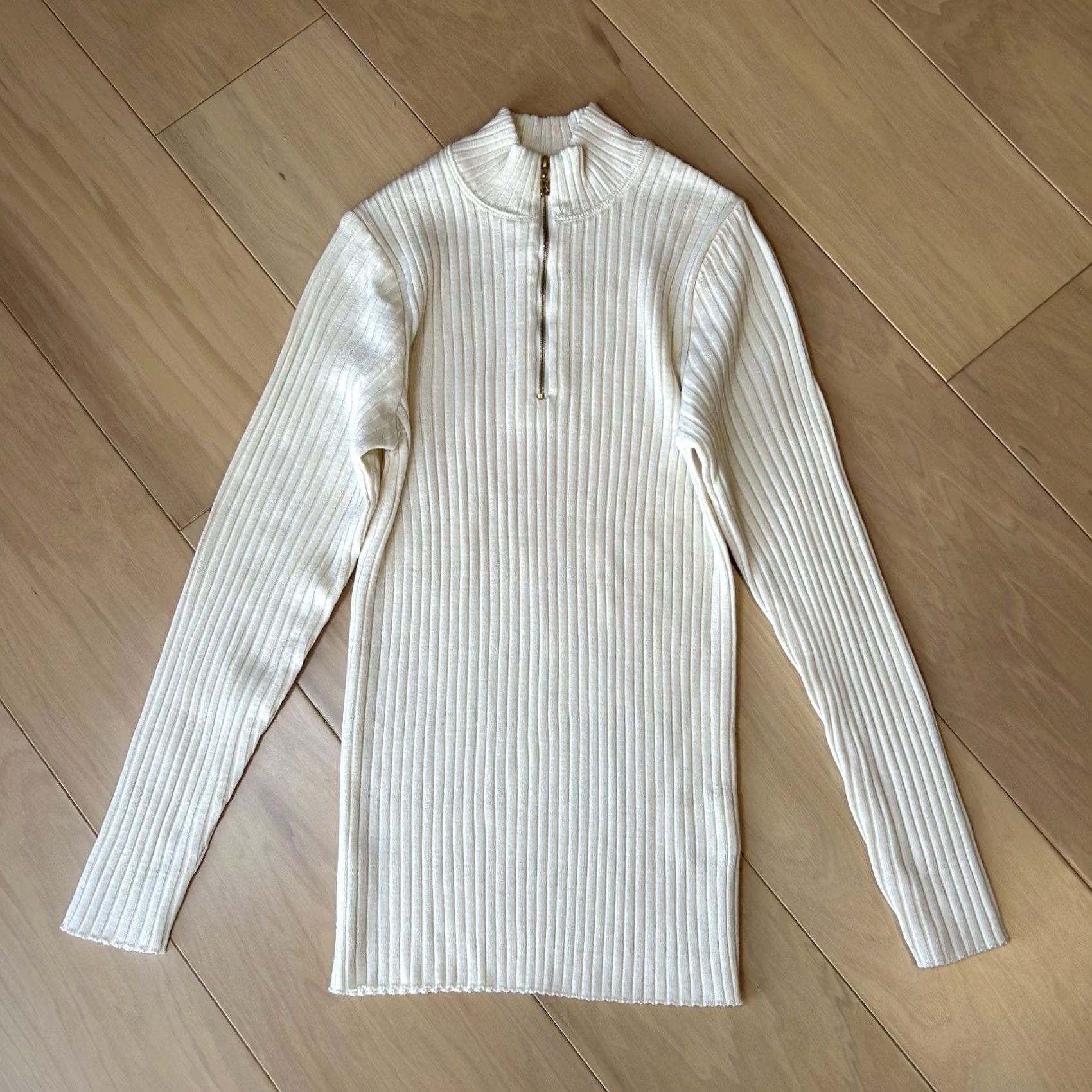 Bogner Bogner Sweater 1/4 Zip Ribbed Ivory Long Sleeve Women’s Small Pullover Mock Neck Wool Blend Logo Zipper Hand Wash Only Ski Outdoor Fall Womens Size S / US 4 / IT 40 - 2 Thumbnail