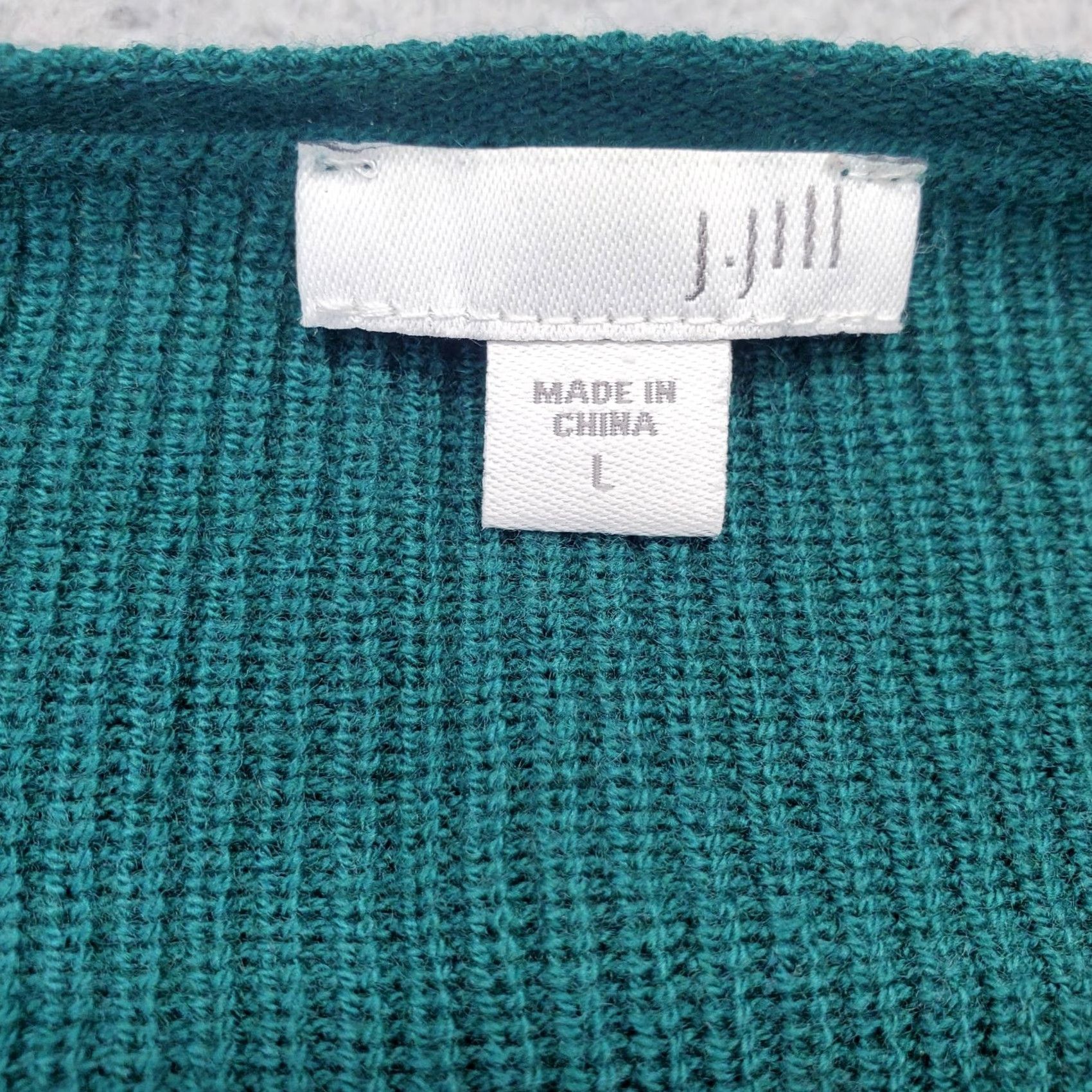 J. Jill J. Jill Sweater Dress Womens L Green Wool Blend Side Slit Crew Neck Pullover Size L / US 10 / IT 46 - 6 Thumbnail