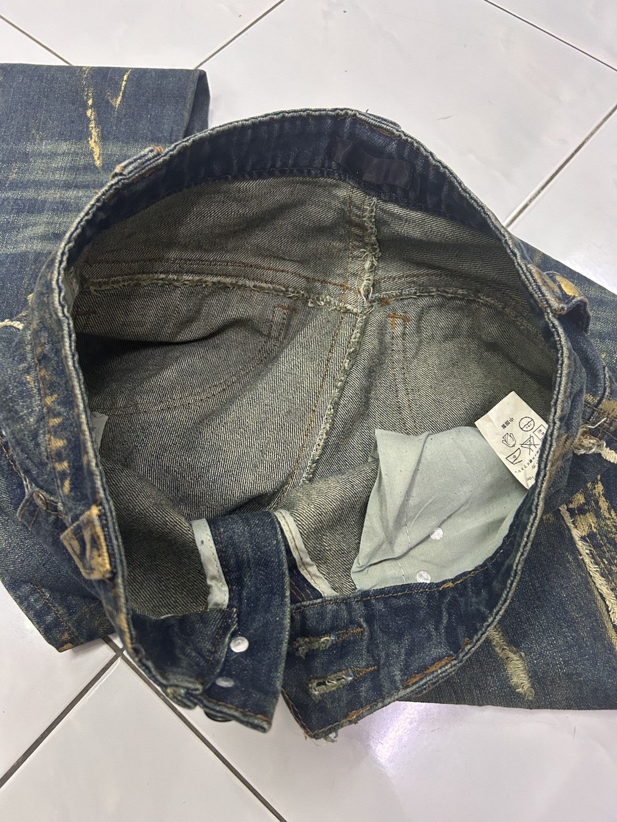 Japanese Brand × Vintage Vintage Japanese WEAR JEANS Painted Flare Denim Size US 32 / EU 48 - 16 Thumbnail