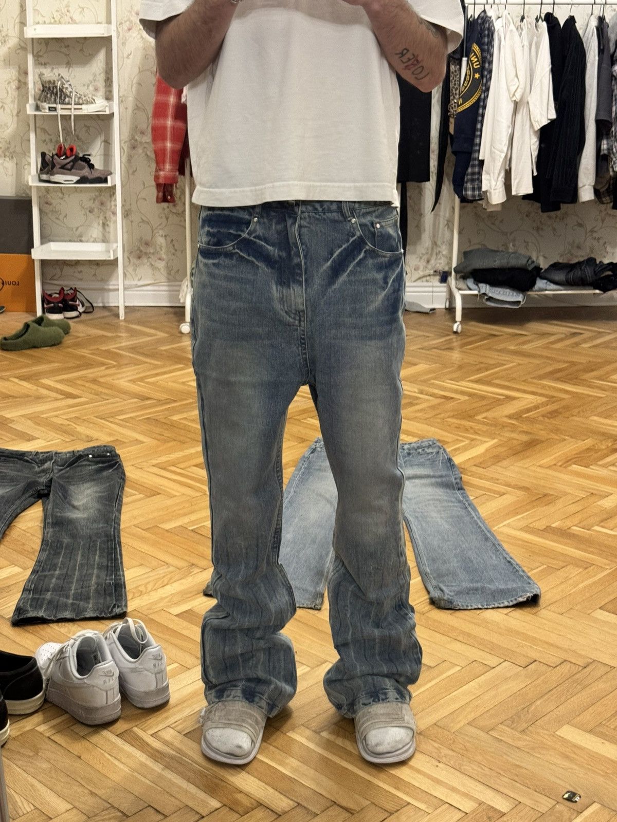 Japanese Brand × Vintage Lost tape flared denim Size US 31 - 6 Thumbnail