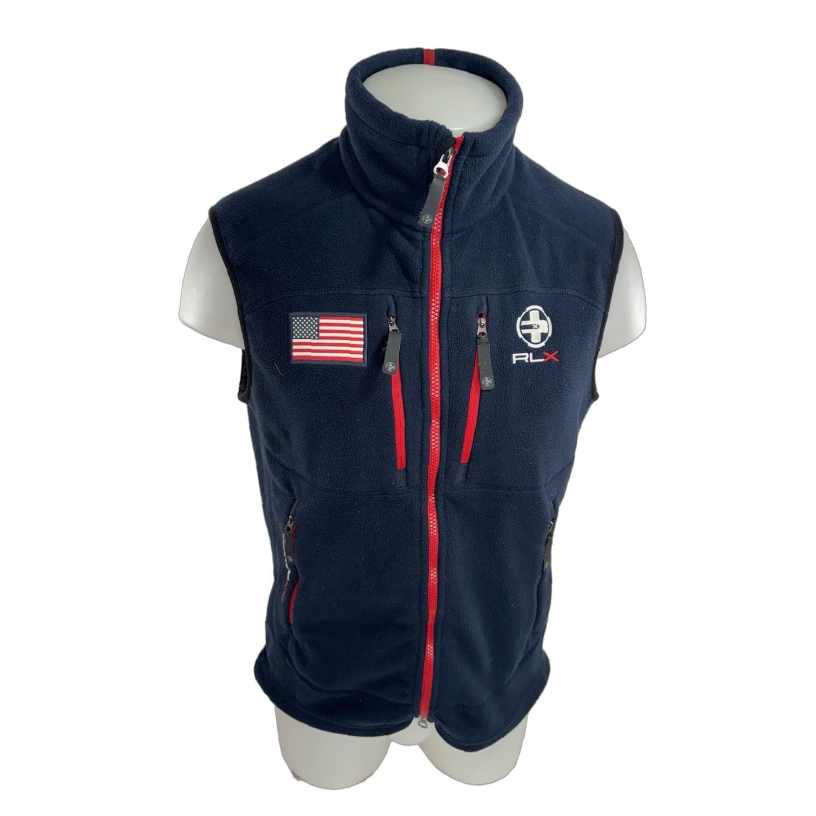 RLX Ralph Lauren RLX Ralph Lauren - FLAG Embroidered Zip Fleece Vest - Blue - M / Men - Vest Size US M / EU 48-50 / 2 - 1 Thumbnail
