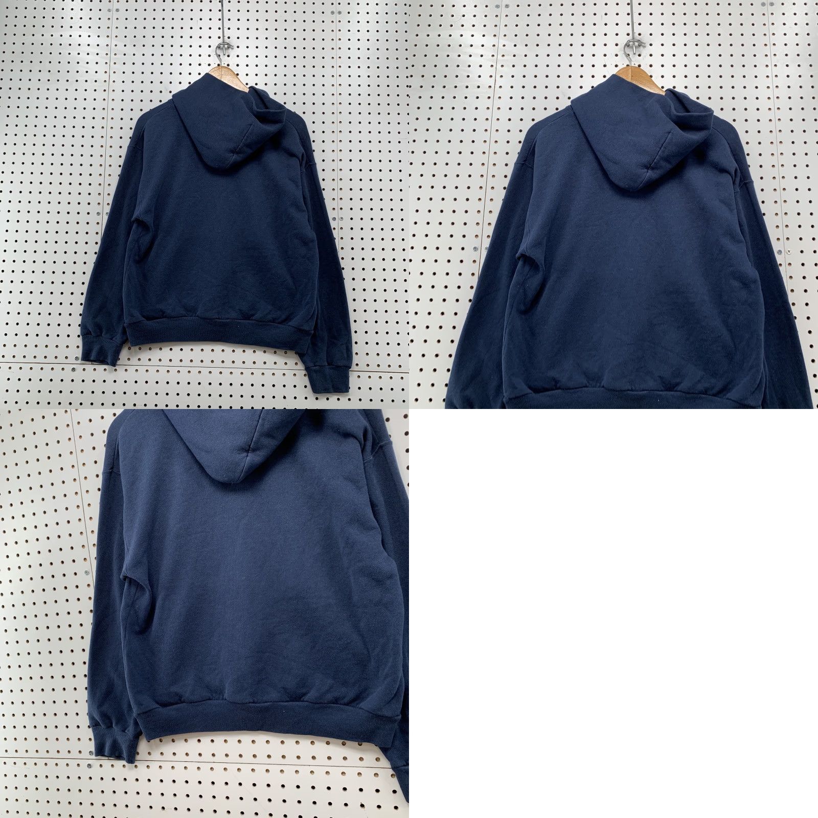 Vintage VINTAGE The Cotton Exchange Mens Hoodie Fleece Full Zip Medium Navy Blue Graphic Print Made in USA Size US M / EU 48-50 / 2 - 8 Thumbnail