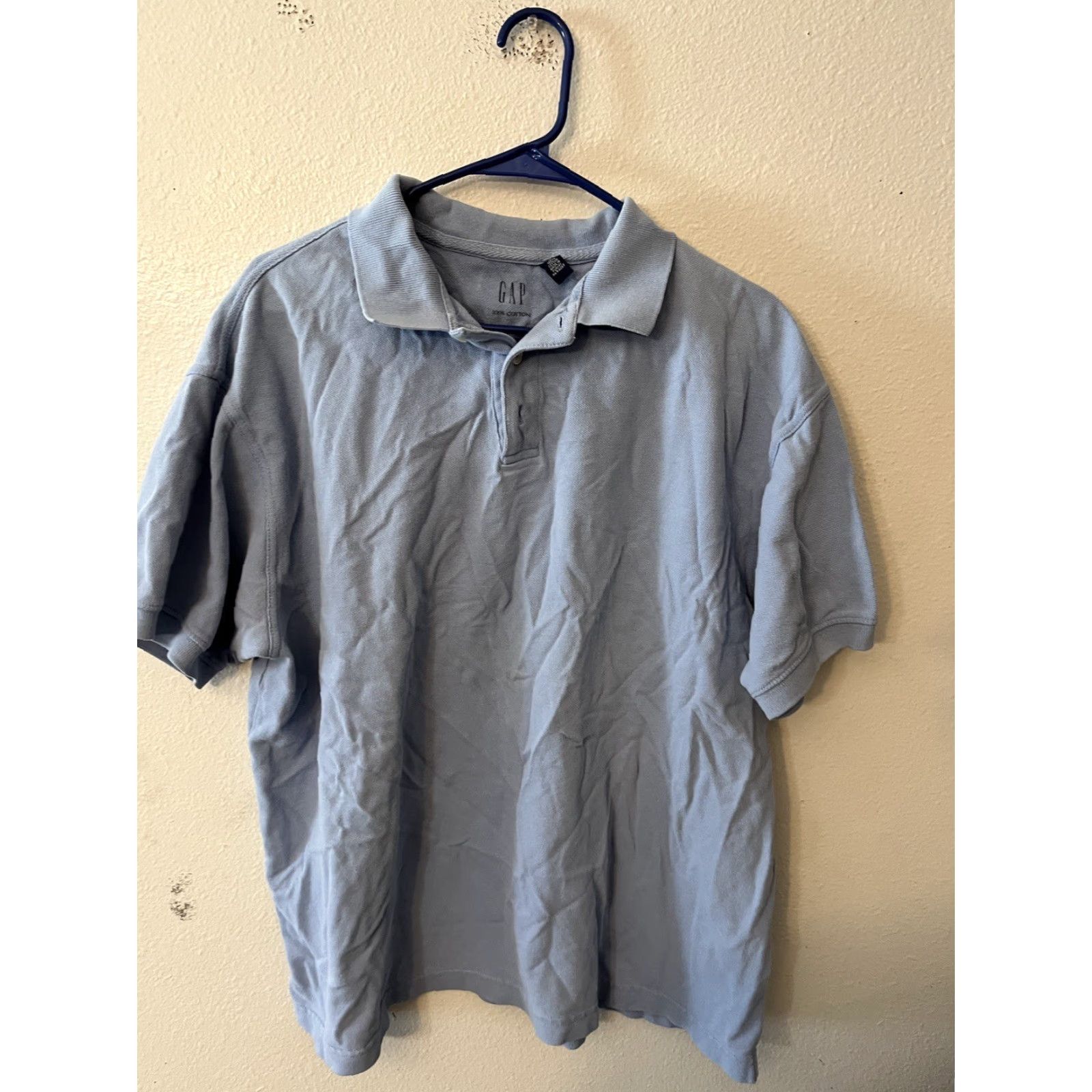 Gap GAP Retro Stretch Polo Shirt Mens Large Blue Short Sleeve Collared Size US L / EU 52-54 / 3 - 2 Thumbnail