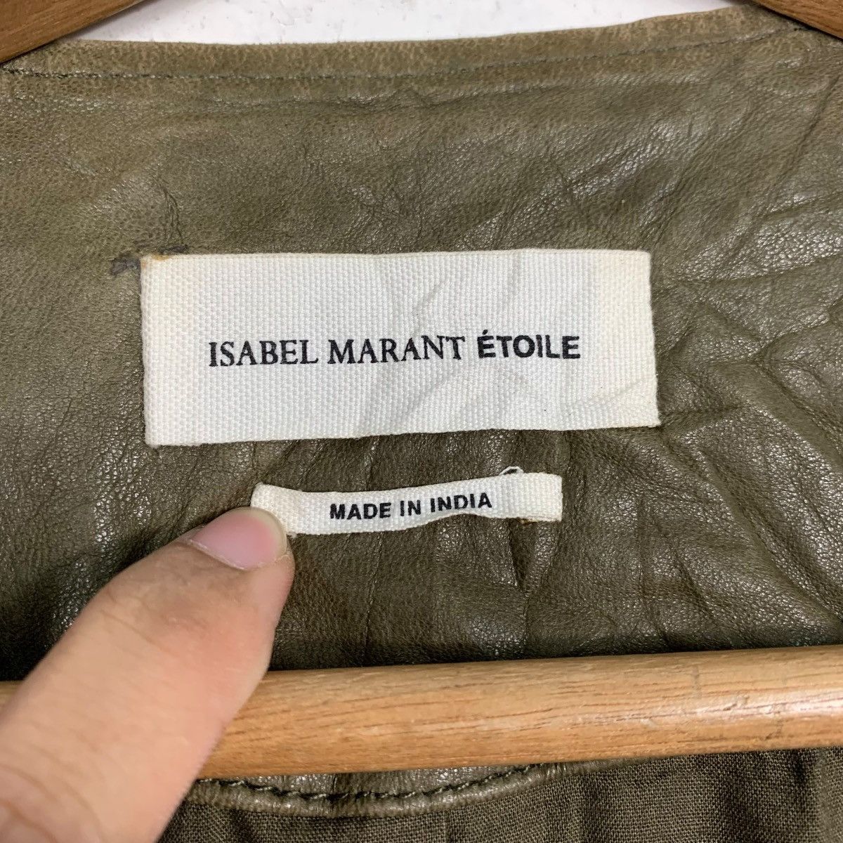 Isabel Marant Etoile Isabel Marant Etoile Olive Green Leather Jacket Size S / US 4 / IT 40 - 14 Thumbnail