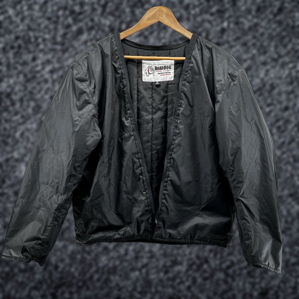 Vintage RoadDog Apparel Company Jacket Mens Large Black Quilted Liner Nylon Full Zip Pockets Riding Size US L / EU 52-54 / 3 - 1 Thumbnail