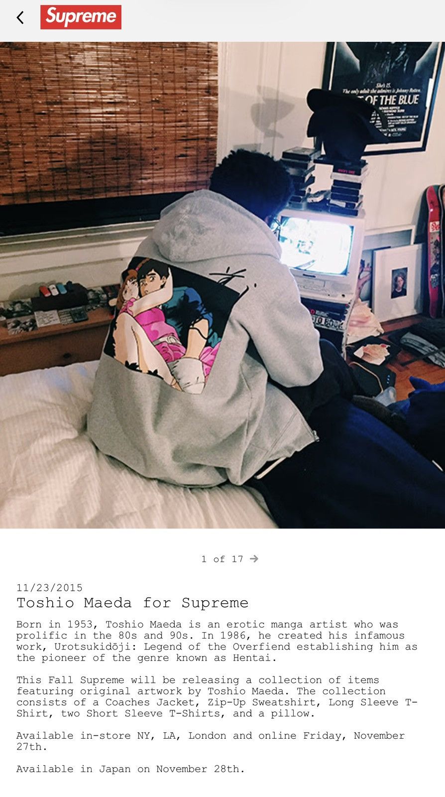 Supreme FW15 Supreme Overfiend Pillow by Toshio Maeda Sex Kinky Size ONE SIZE - 10 Thumbnail