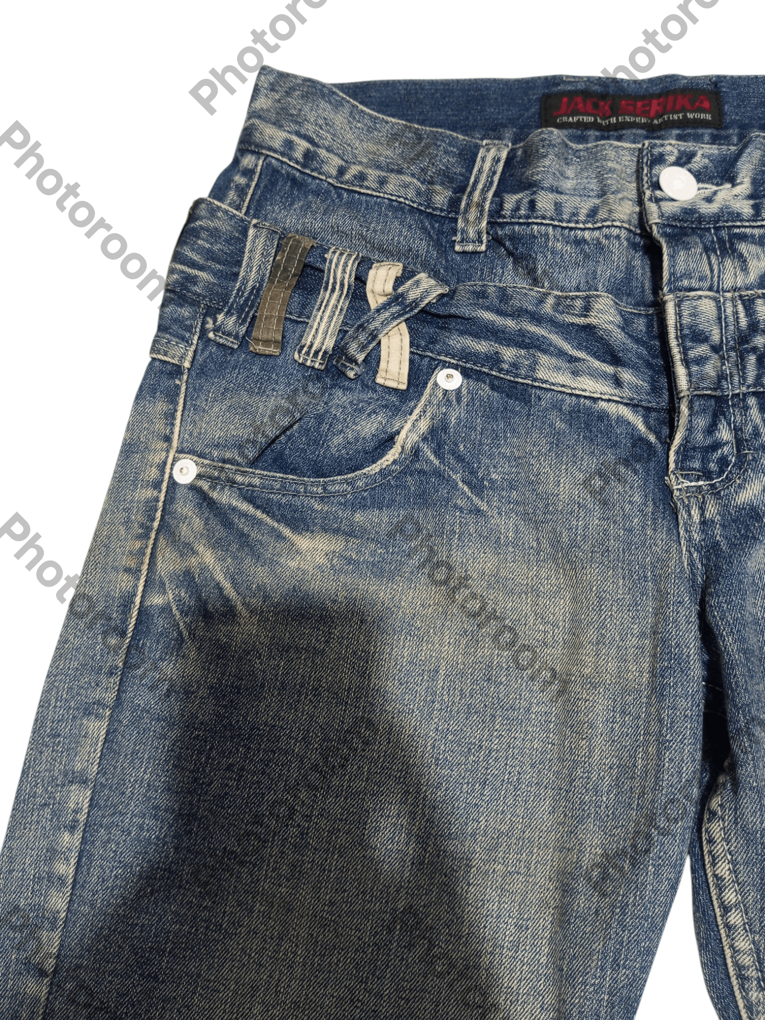 Japanese Brand Vintage Jack Serika double waist wings flare jeans Size US 32 / EU 48 - 6 Thumbnail