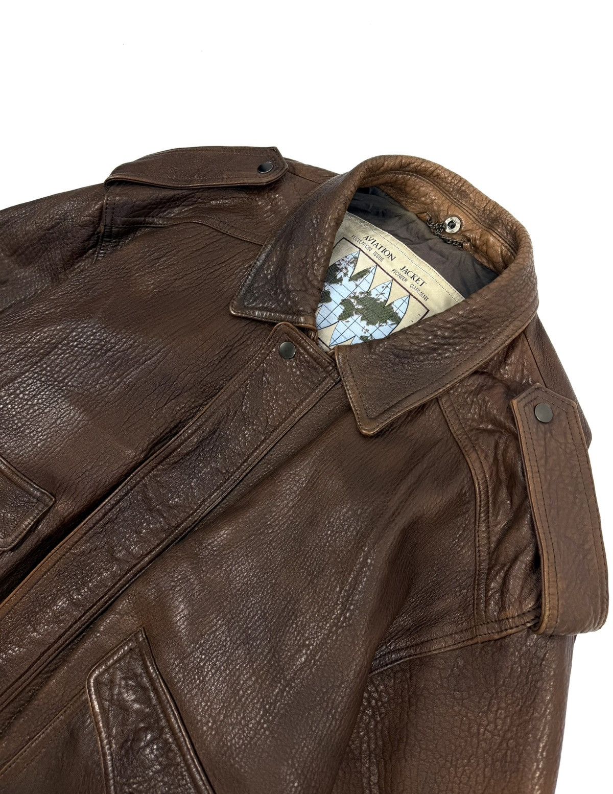 Japanese Brand St Michael Vintage Leather Aviation Bomber Jacket Japanese Size US L / EU 52-54 / 3 - 10 Thumbnail