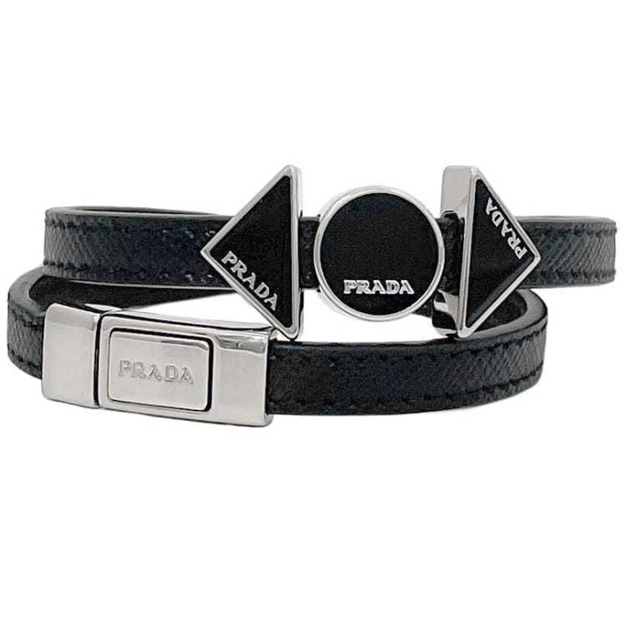 Prada logo belt bracelet in red gold plated leather for women Fiery Red Saffiano Leather Bracelet | PRADA main image 2