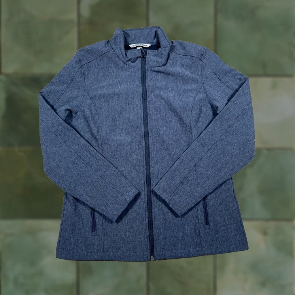 Port Authority Port Authority Jacket Womens XL Blue Heather Soft Shell Full Zip Pockets L317 Size XL / US 12-14 / IT 48-50 - 1 Thumbnail