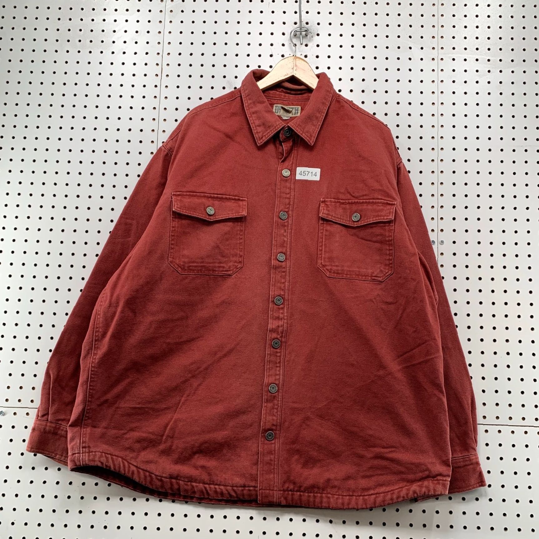 Vintage Duluth Trading Canvas Jacket Mens 2XL Red Fleece Lined Utility Workwear Jacket Size US XXL / EU 58 / 5 - 2 Thumbnail
