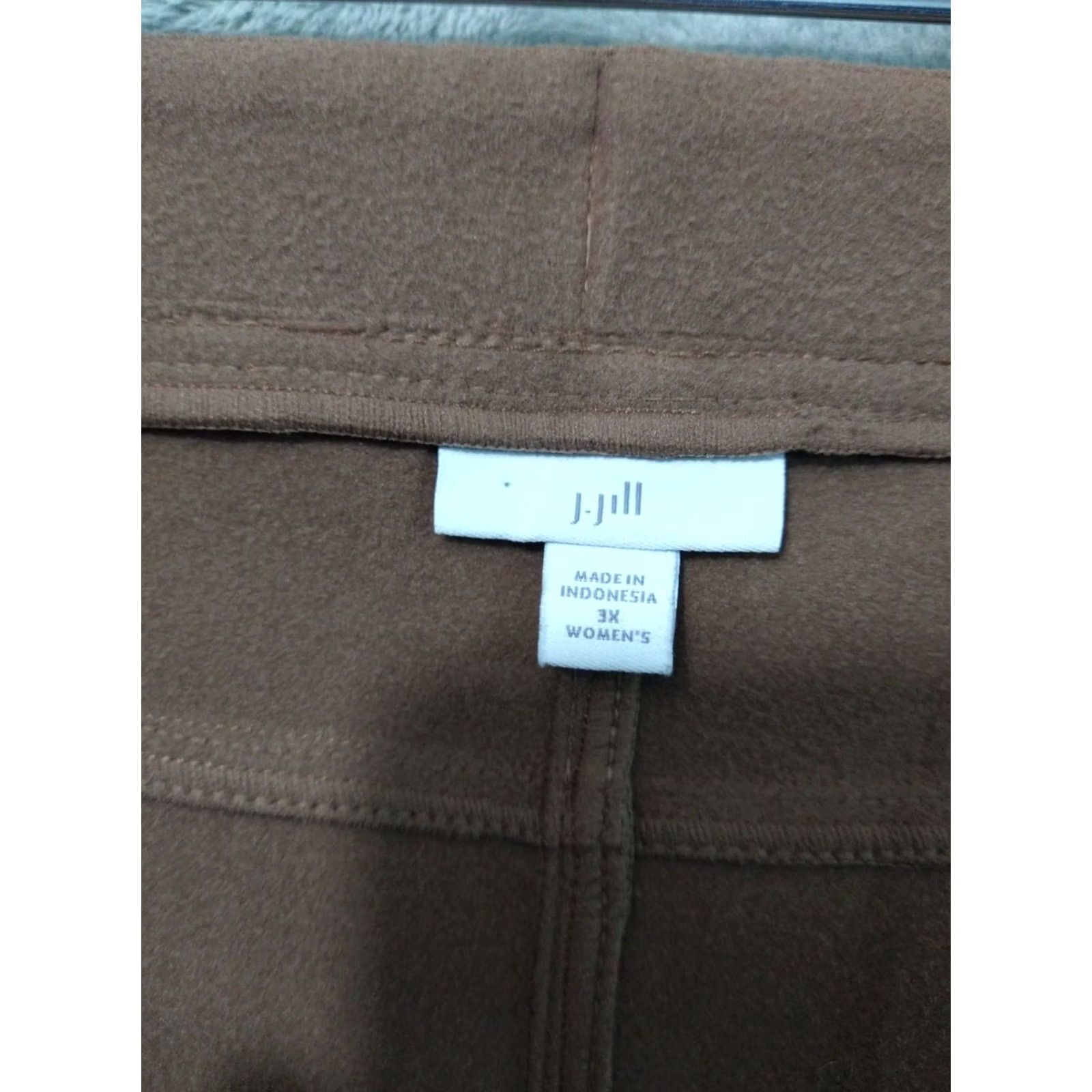 J. Jill J Jill Pants Womens 3X Brown Faux Leather Pull On High Rise Skinny Chino Size 3X Plus Brown Leather Look Womens Pants Size 40" / US 18 - 7 Thumbnail