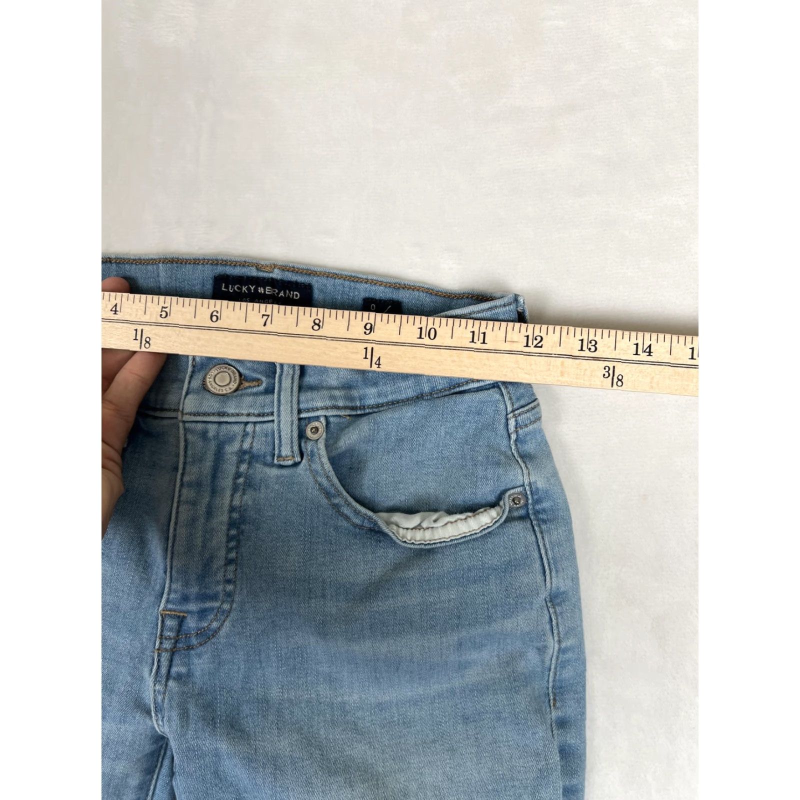 Lucky Brand Lucky Brand Ava Super Skinny Jeans Womens 0/25 Blue Raw Hem Denim Size 25" / US 0 / IT 36 - 6 Thumbnail