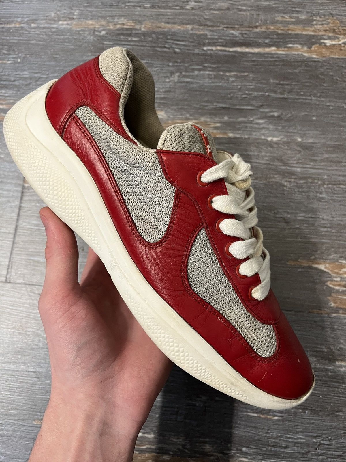 image of Prada Americas Cup Red Shoes, Men's (Size 9)
