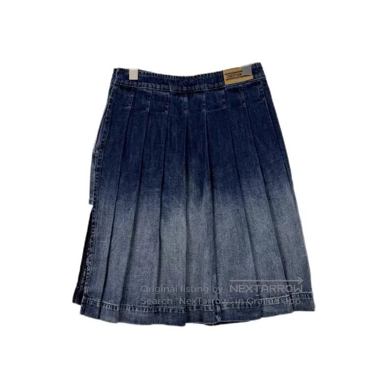 Dior Dior Blue washed gradient full-print jeans skirt Size 42" / US 20 - 2 Thumbnail