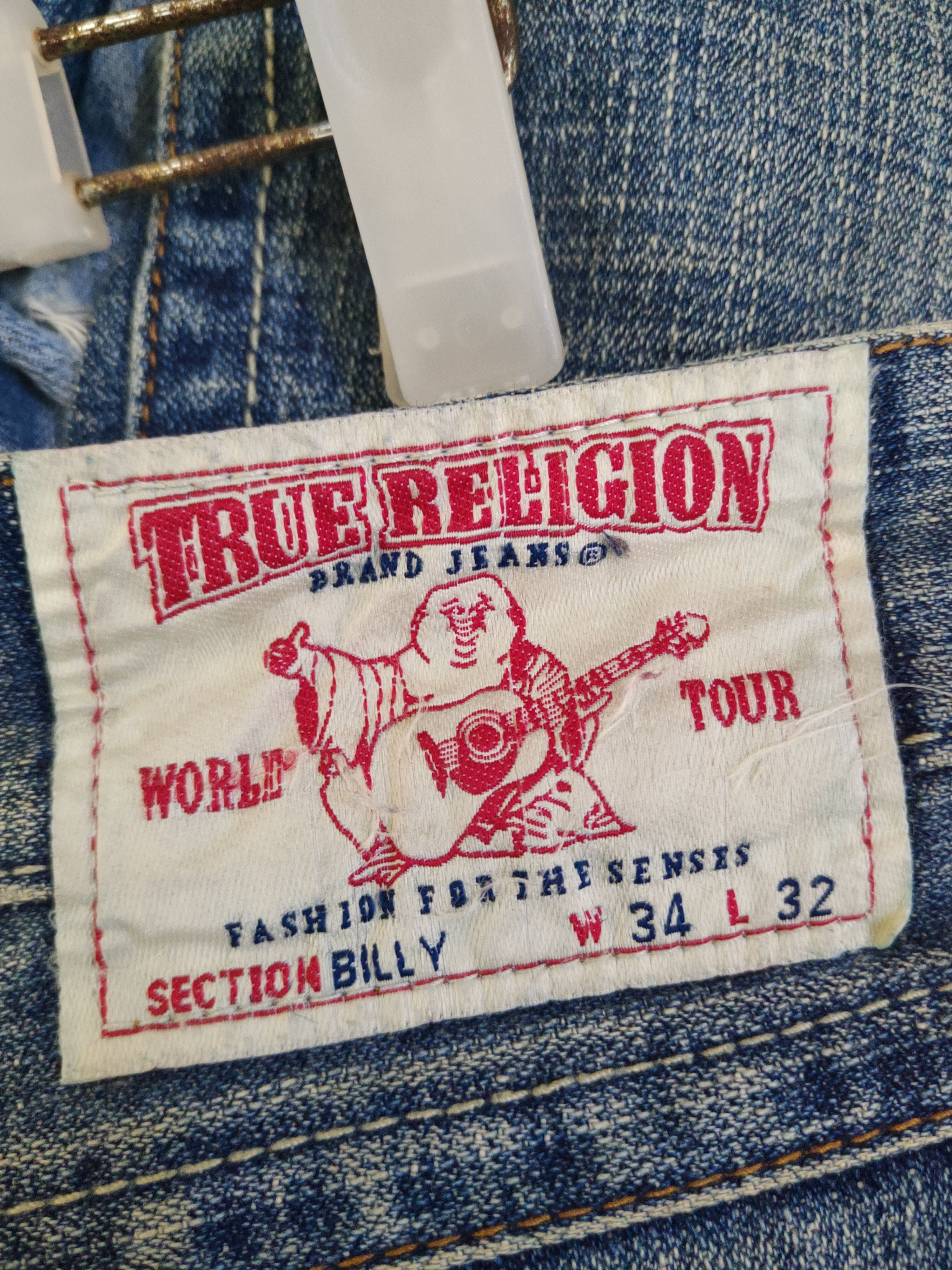 True Religion DL True Religion Blue Distressed Ripped Jeans #46-888 Size US 34 / EU 50 - 13 Thumbnail