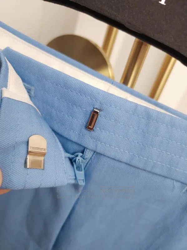 Burberry Burberry XS Blue Cotton Casual Pants for Women. Size 22" - 3 Thumbnail