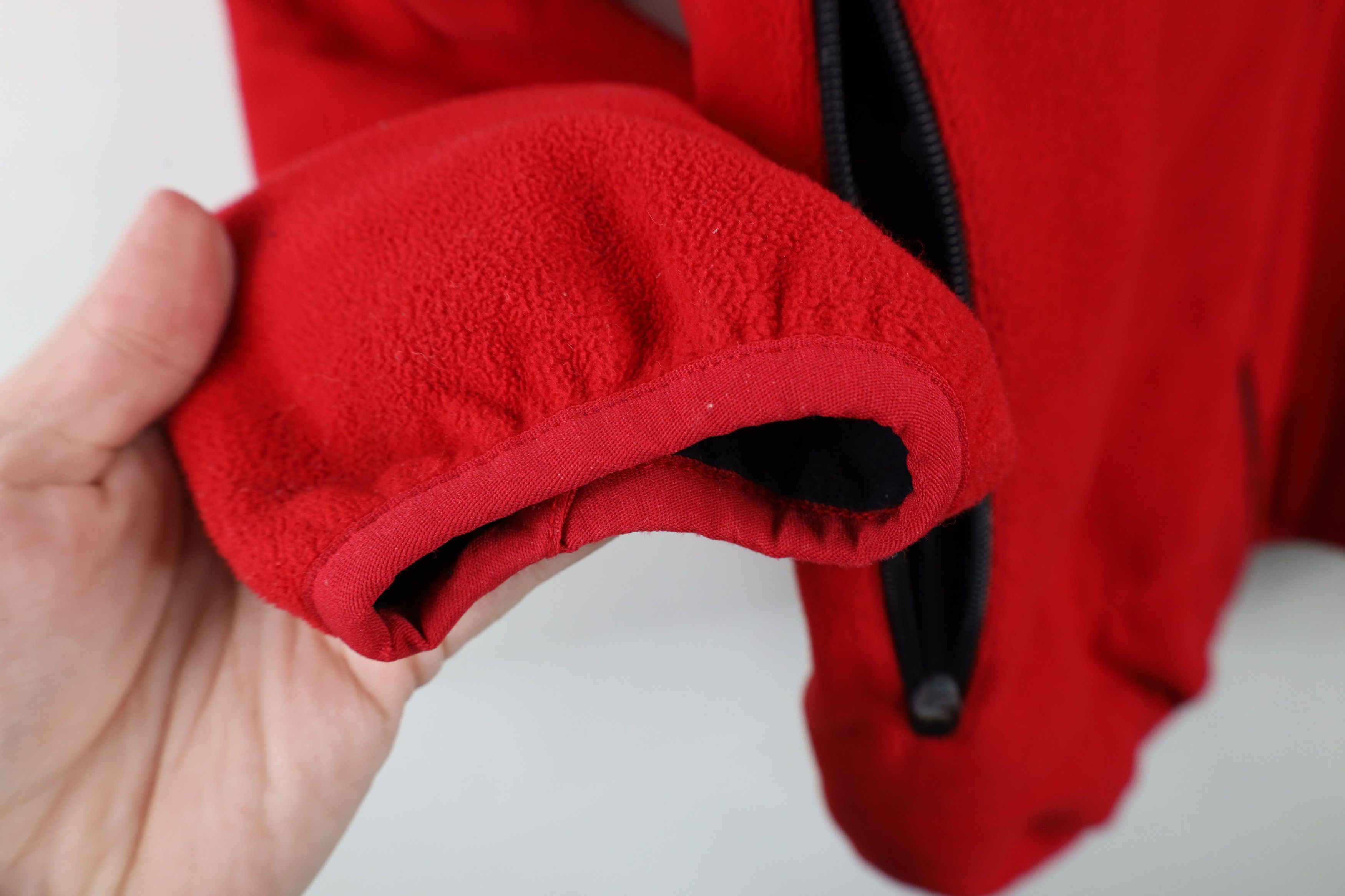 Lands' End × Vintage Vintage 90s Lands End Faded Blank Full Zip Fleece Jacket Red Size US M / EU 48-50 / 2 - 6 Thumbnail