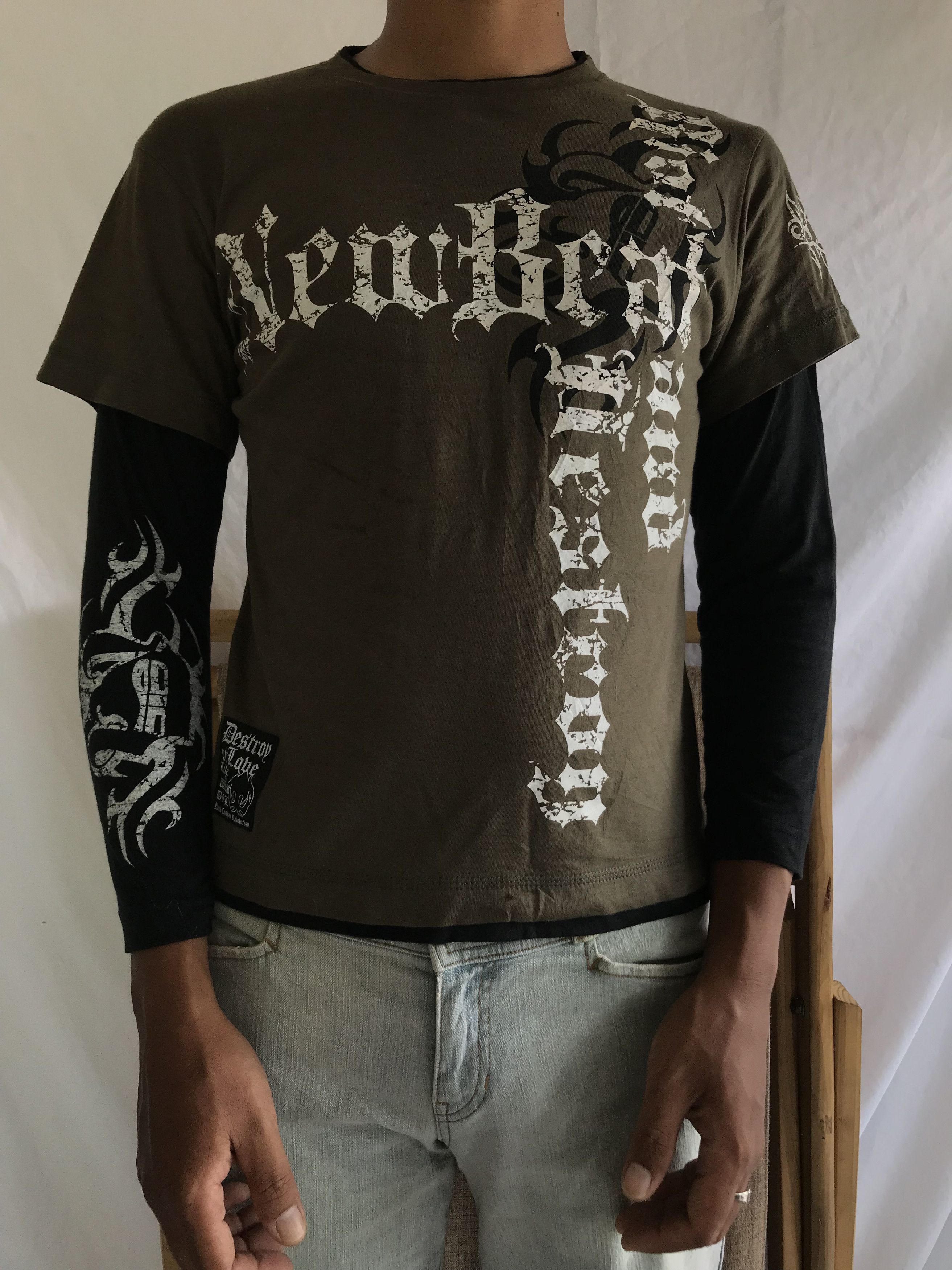 Japanese Brand Jeaning Wild "Riot and Destroy" Tribal Print Longsleeve Size US XS / EU 42 / 0 - 2 Thumbnail