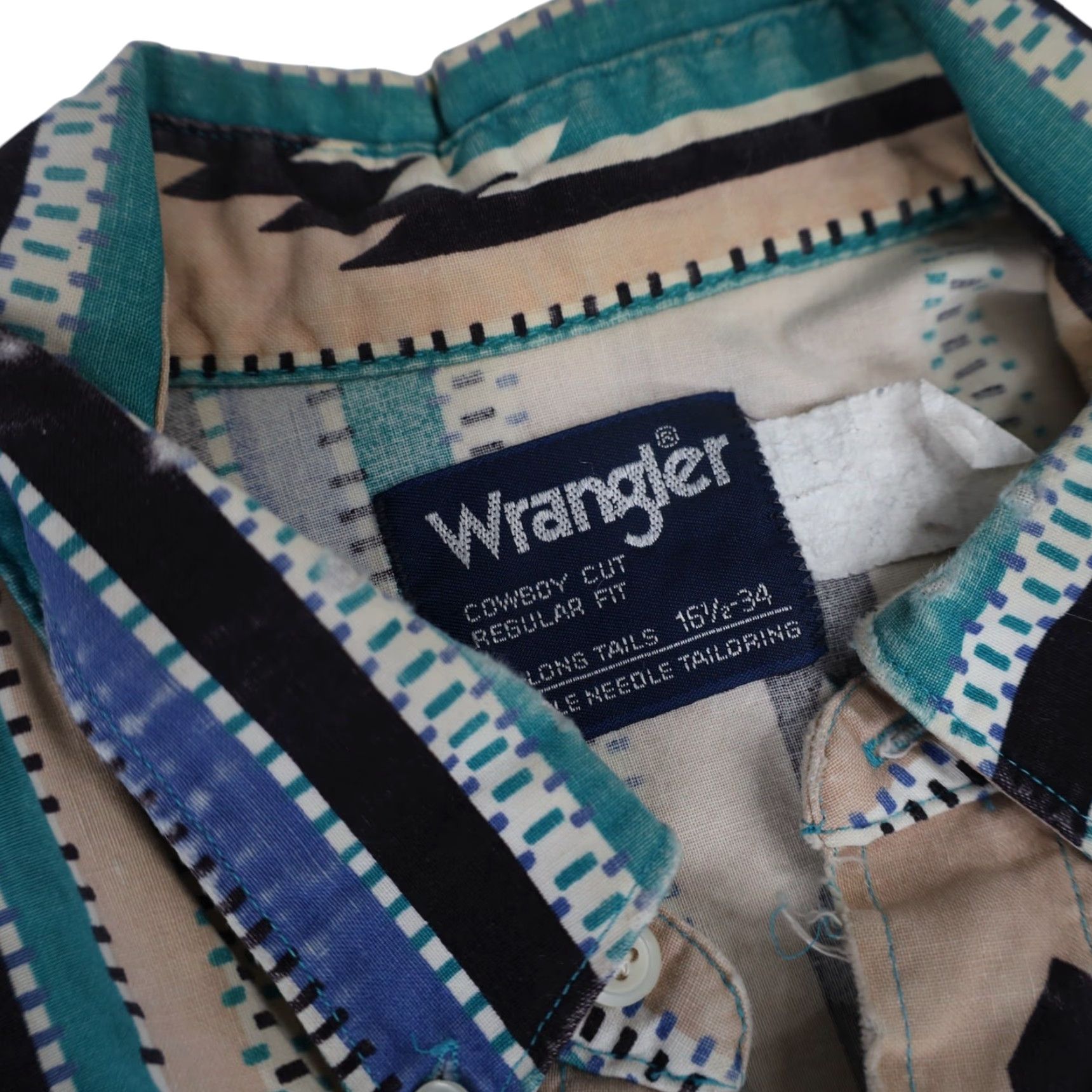 Wrangler VINTAGE Wrangler Mens Large Vertical Aztec Navajo Design Striped Western Shirt Size US L / EU 52-54 / 3 - 5 Thumbnail