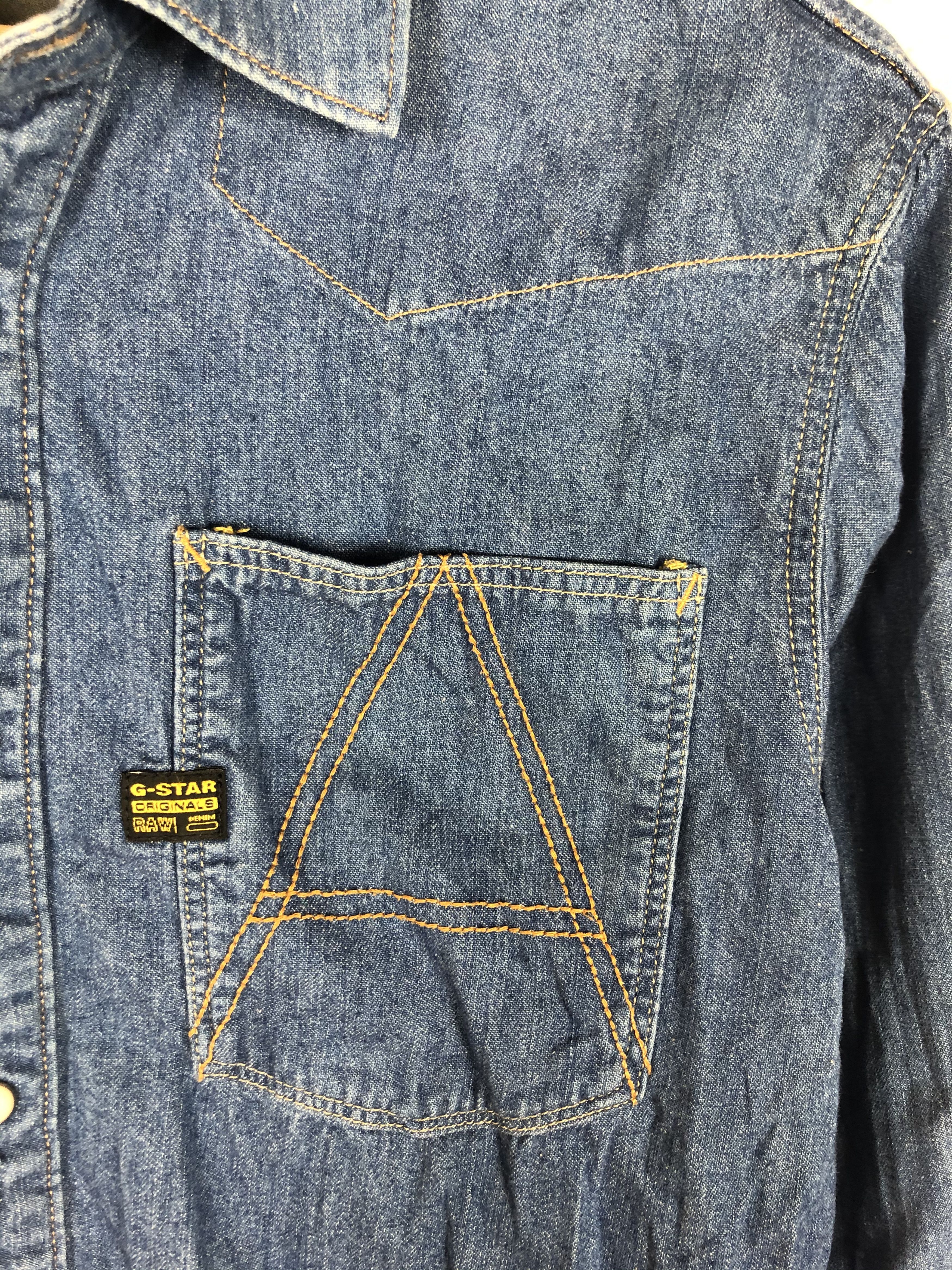 G-Star G Star RAW Denim Long Sleeve Shirt Size US L / EU 52-54 / 3 - 4 Thumbnail