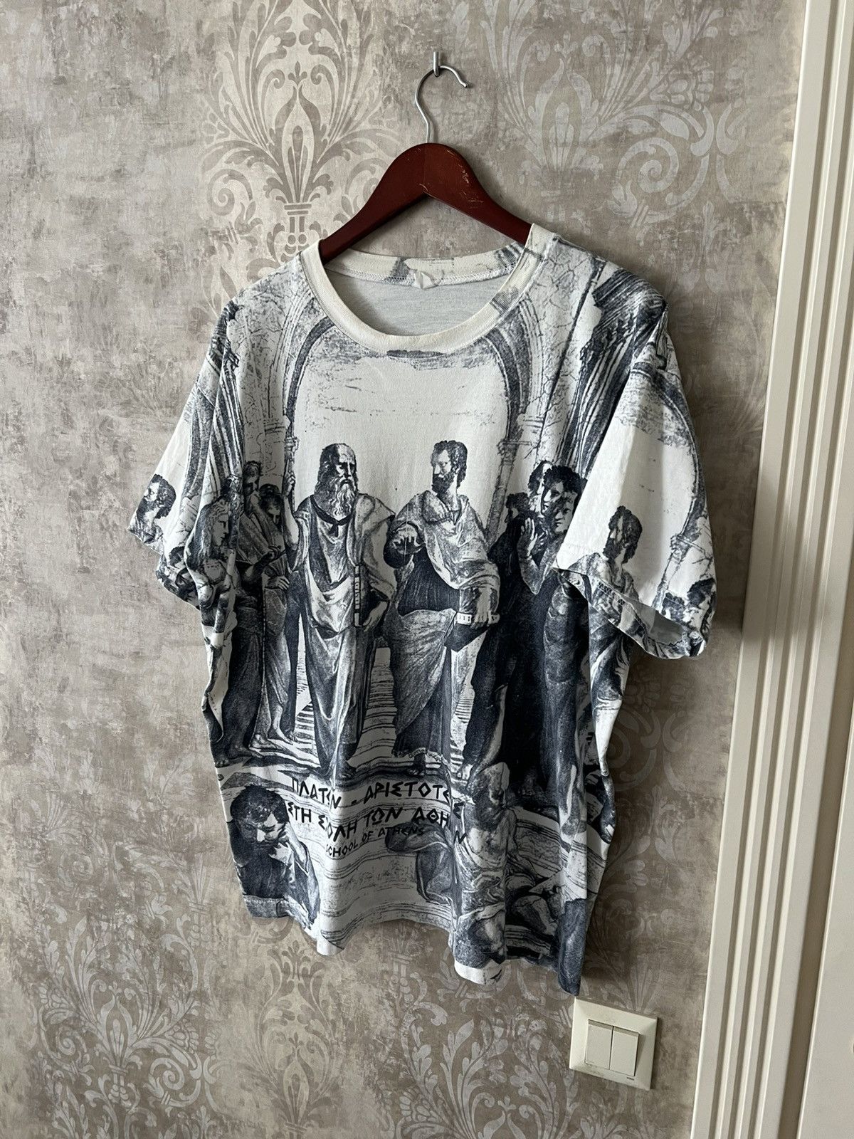 Vintage Vintage All Over Print School of Athens Philosophy Graphic T Size US L / EU 52-54 / 3 - 2 Thumbnail