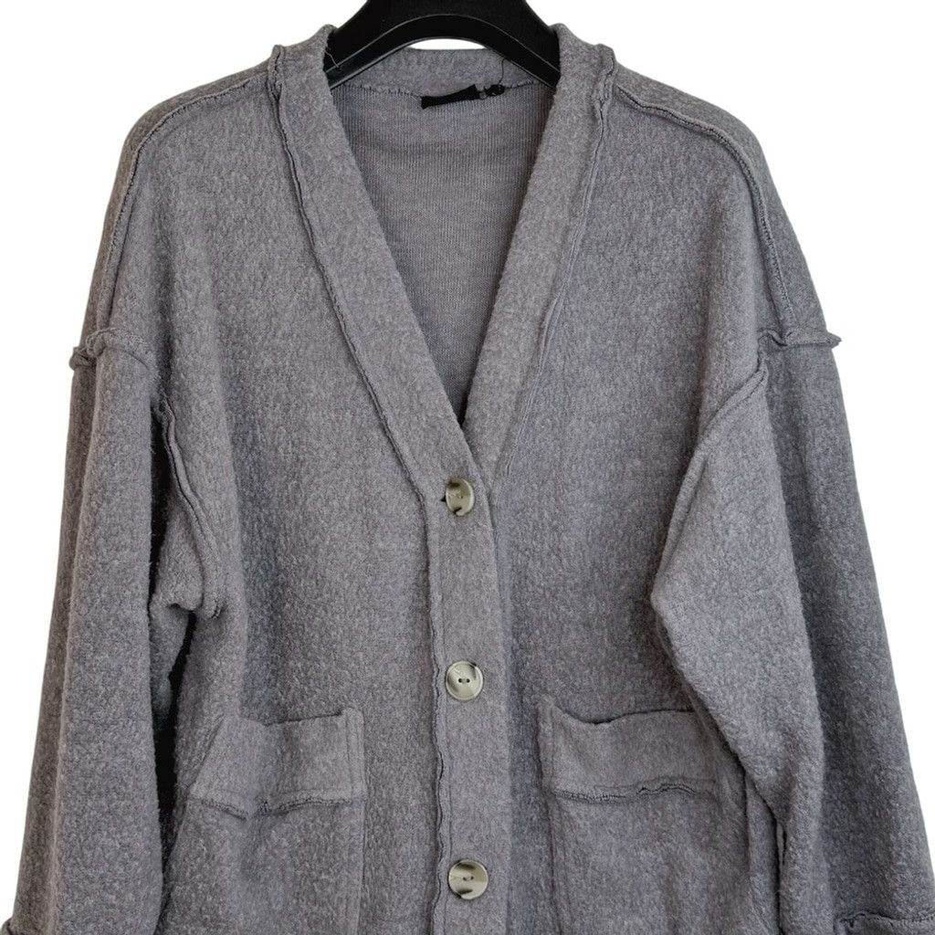 Urban Outfitters OUT FROM UNDER UO Women Lavender Oversized Fleece Cardigan S Size S / US 4 / IT 40 - 3 Thumbnail