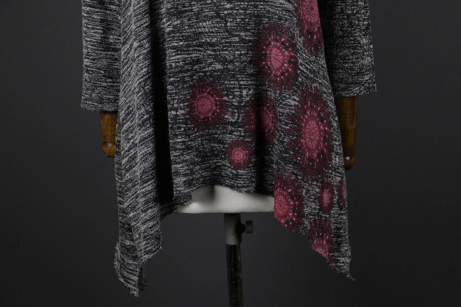 Desigual Desigual Gray Floral Knit Shirt Size EUR M / MEX 32 Size M / US 6-8 / IT 42-44 - 3 Thumbnail