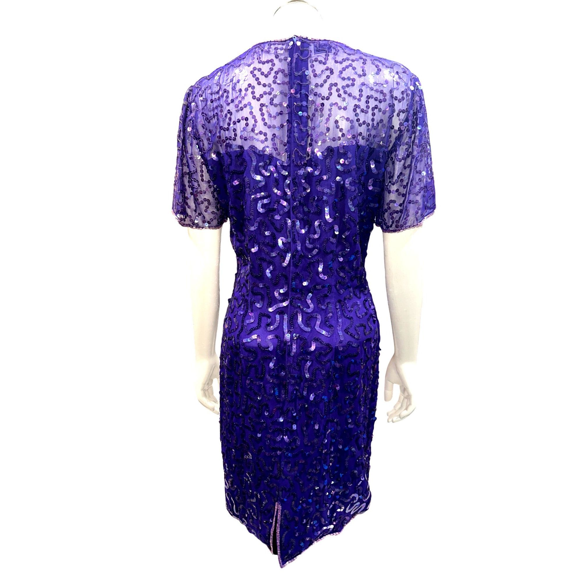 Other All Silk Vintage Dress by Stenay Size 4 Purple Sequin Cockta Size S / US 4 / IT 40 - 5 Thumbnail