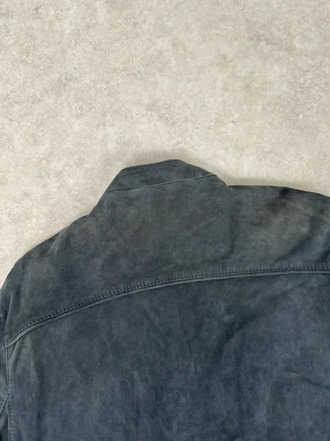Gianfranco Ferre SS2009 Gianfranco Ferré Navy Suede Crocodile Effect Bomber Jacket Size US M / EU 48-50 / 2 - 7 Thumbnail