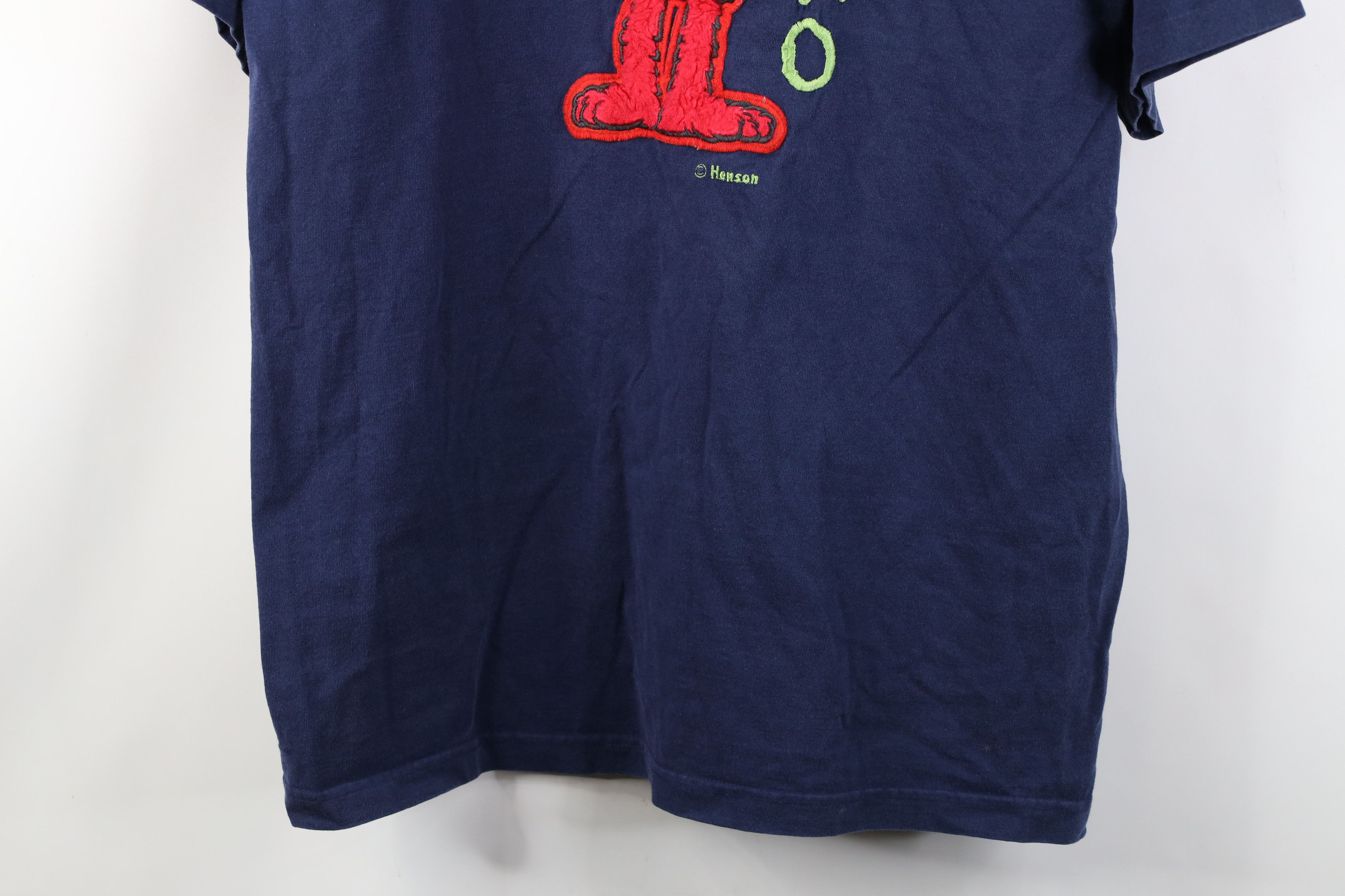 Vintage Vintage 90s Sesame Street Spell Out Elmo Muppet T-Shirt Blue Size US L / EU 52-54 / 3 - 3 Thumbnail