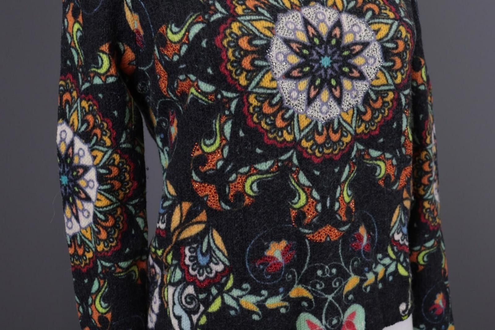 Designer Princess Goes Hollywood Gray Floral Sweater Size 36 / M Size M / US 6-8 / IT 42-44 - 6 Thumbnail