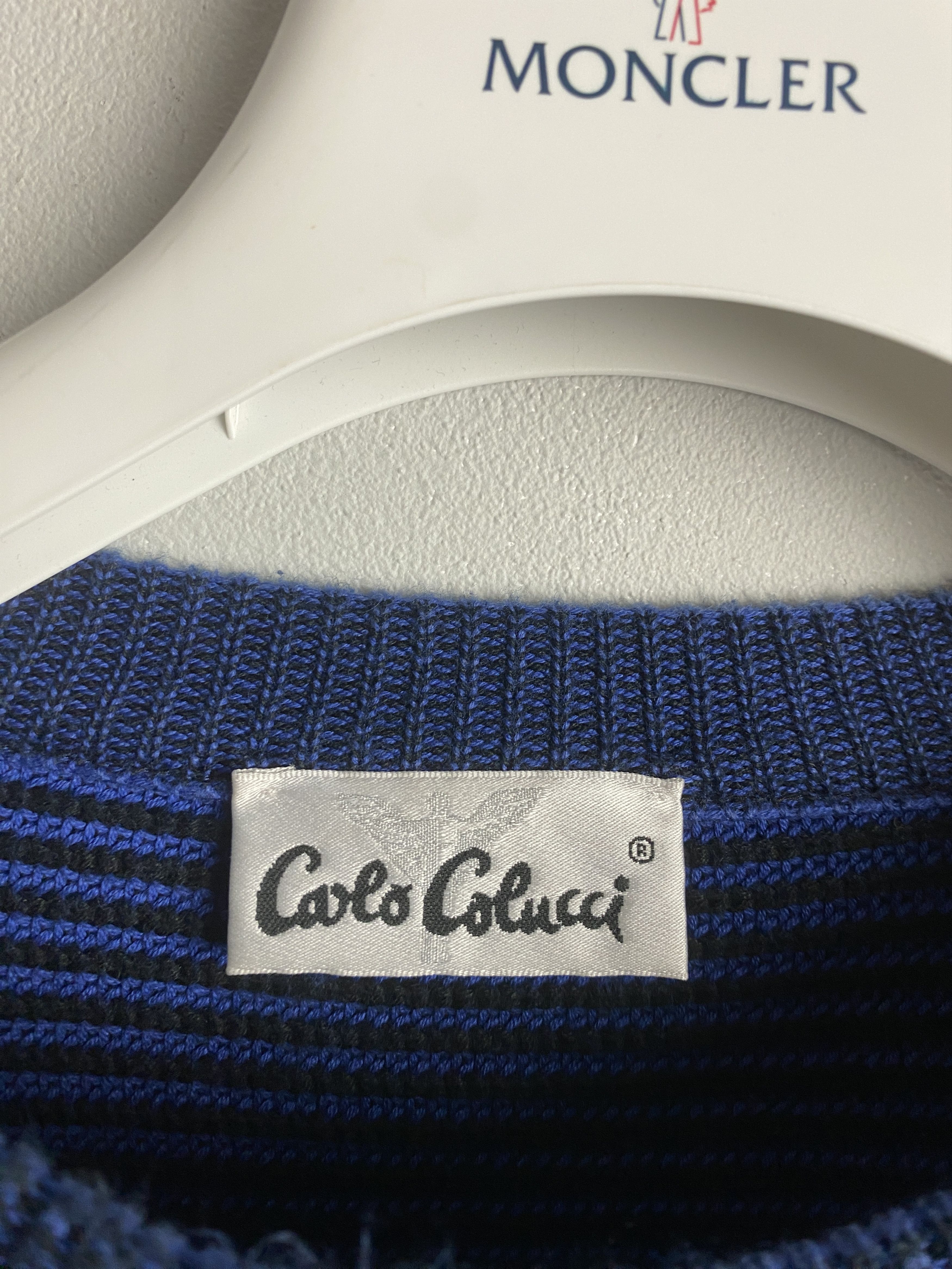 Carlo Colucci × Vintage Carlo Colucci blue heavy oversized cotton sweater knitwear Size US XL / EU 56 / 4 - 4 Thumbnail