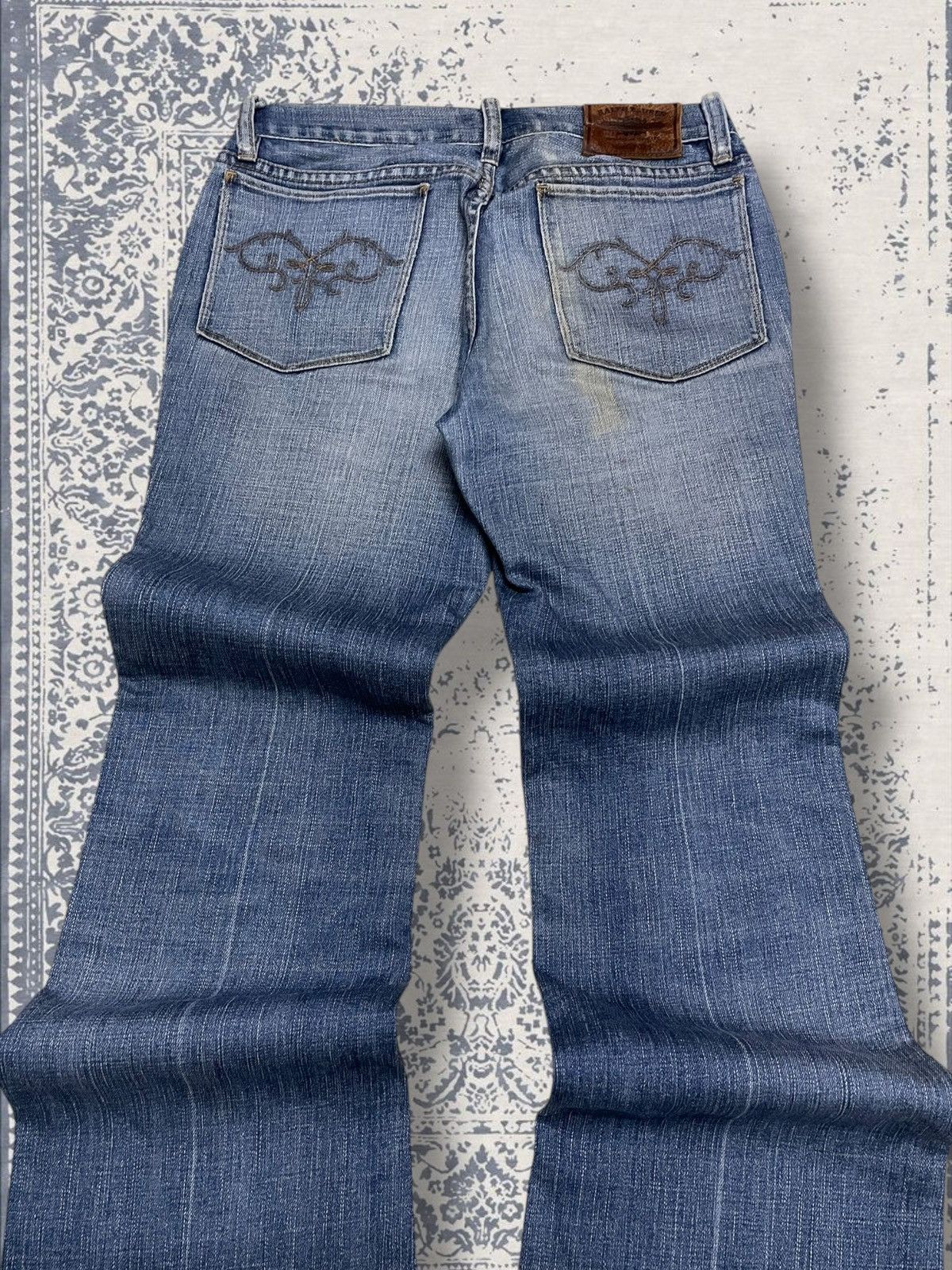 Designer × Polo Ralph Lauren × Vintage Vintage 90s Og Designer Ralph Lauren Flared Distressee Denim Size US 27 - 12 Thumbnail