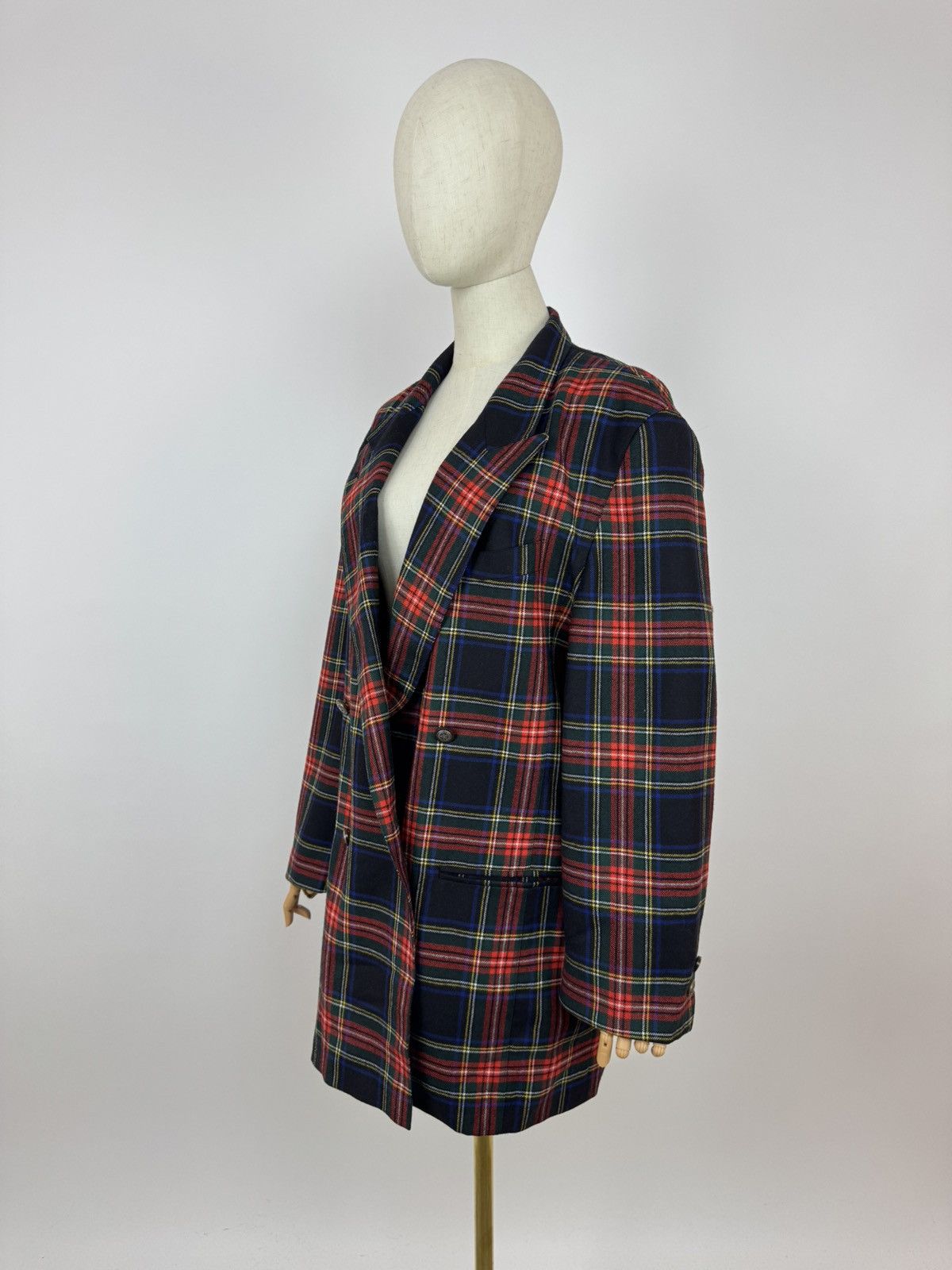 Other Flick Aktuell Long Blazer Double breasted Wool Plaid Jacket Size L / US 10 / IT 46 - 2 Thumbnail