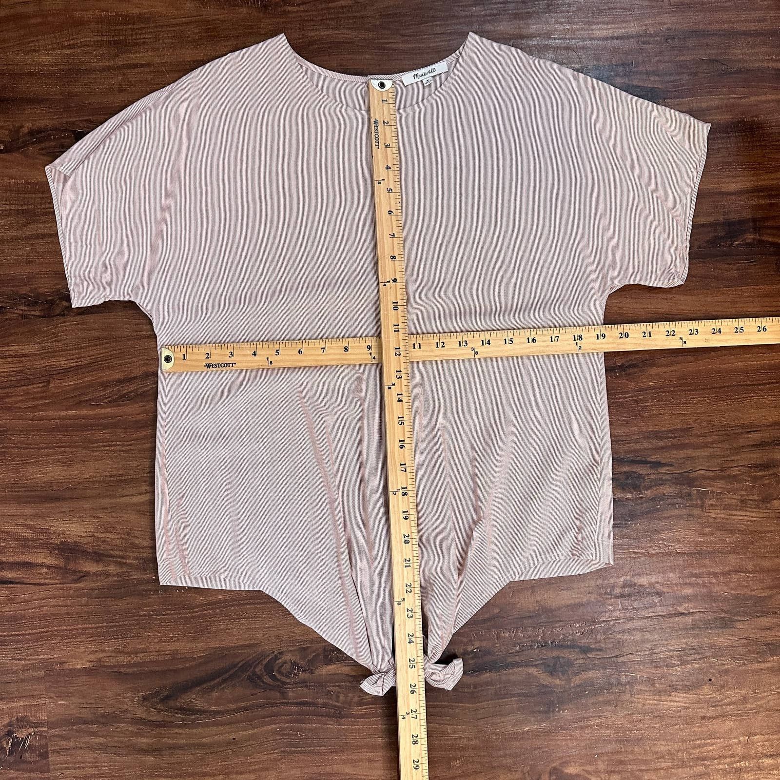 Madewell Madewell Button Back Tie Front Stripe Top Shirt M Size M / US 6-8 / IT 42-44 - 10 Thumbnail