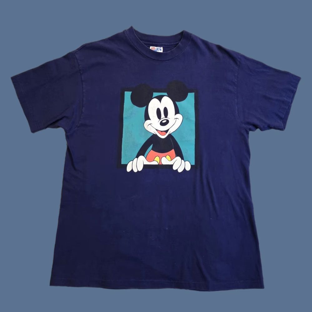 Hanes VINTAGE Hanes Beefy-T Mickey Mouse Block Logo Purple Adult Large Shirt Size US L / EU 52-54 / 3 - 1 Thumbnail