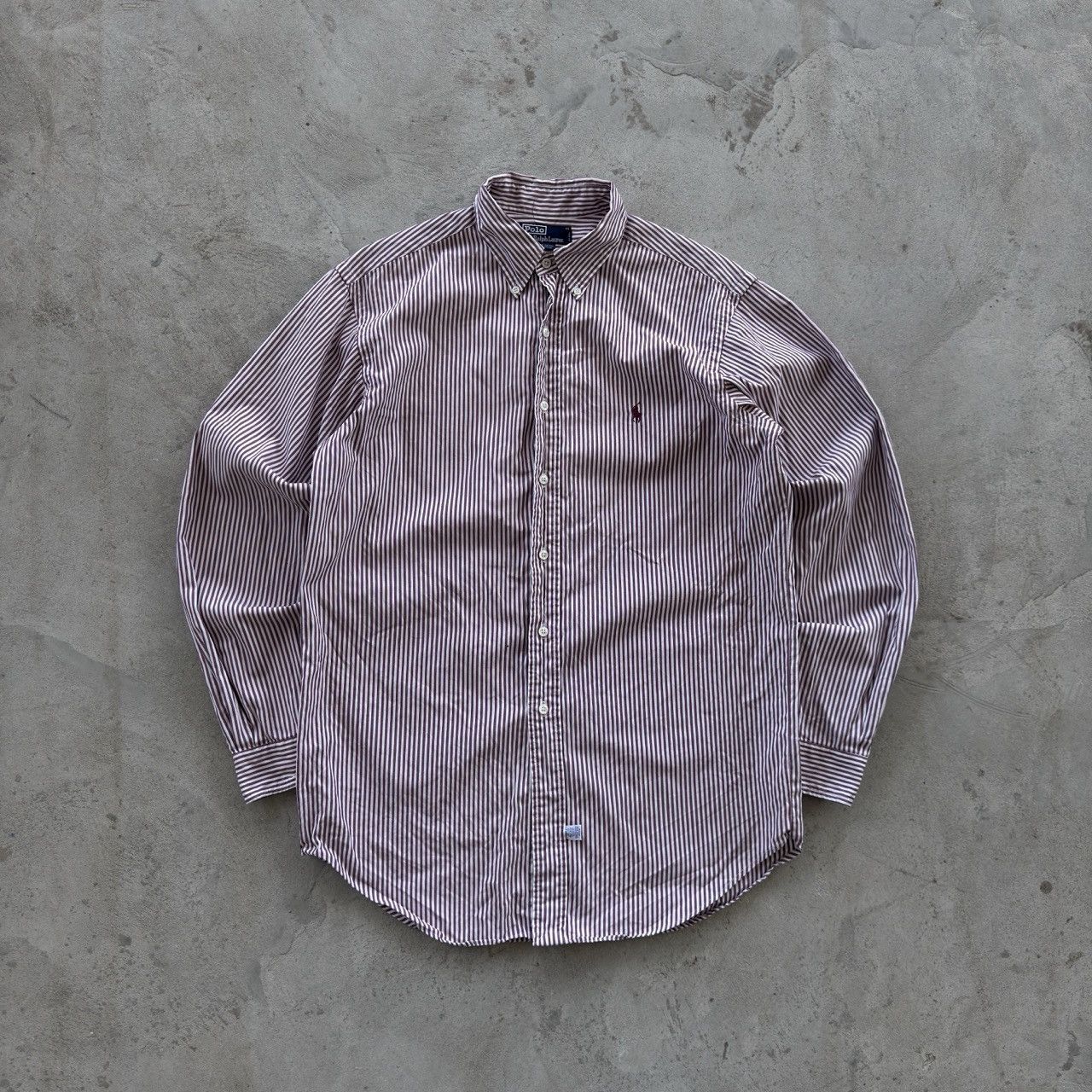 Polo Ralph Lauren Polo Ralph Lauren Striped Shirt 16.5 Large Burgundy Size US L / EU 52-54 / 3 - 1 Thumbnail