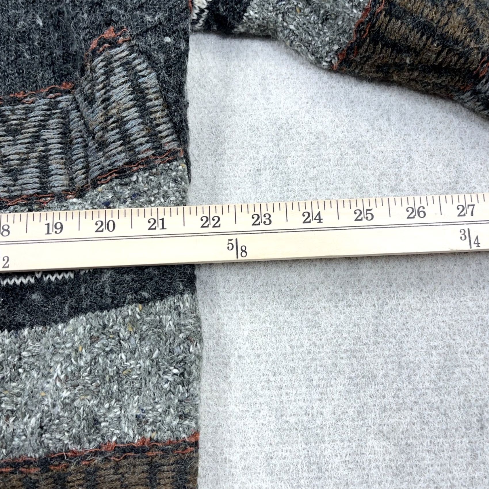 Vintage VINTAGE Gray Geometric Striped Crewneck Wool Blend Grandpa Sweater Large Men Size US L / EU 52-54 / 3 - 6 Thumbnail