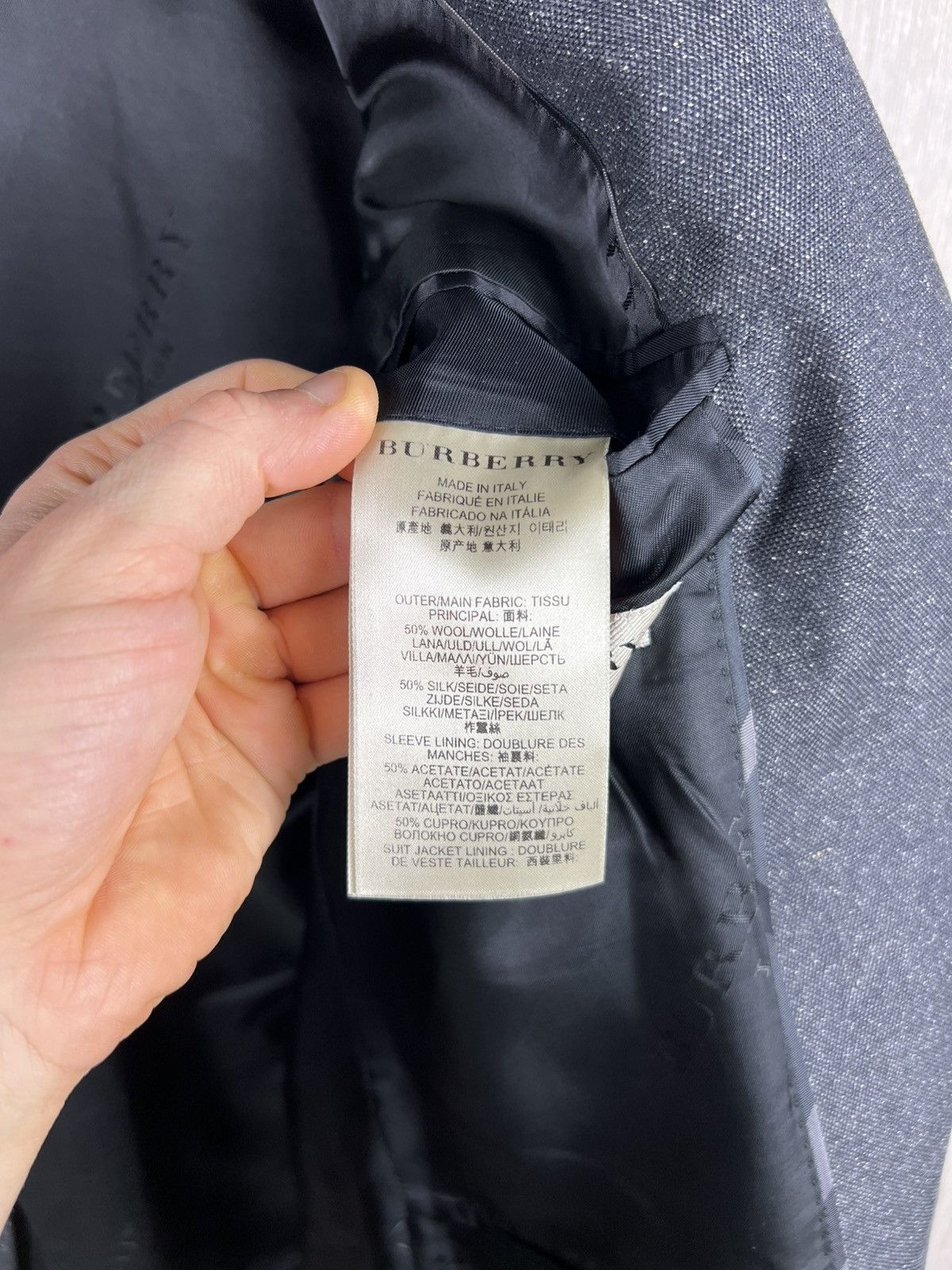 Burberry Burberry London wool silk gradient grey spray blazer jacket Size 54R - 22 Thumbnail