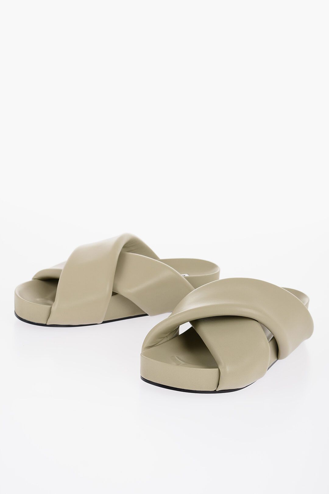 Jil Sander og1mm1225 Criss Cross Designed Leather Sandals in Beige Size US 6 / IT 36 - 2 Thumbnail