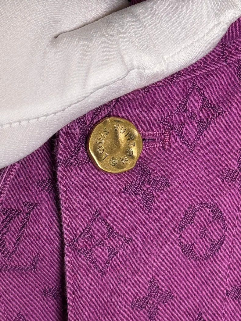 Louis Vuitton LOUIS VUITTON Purple presbyopic full print denim jacket 250 Size US L / EU 52-54 / 3 - 4 Thumbnail