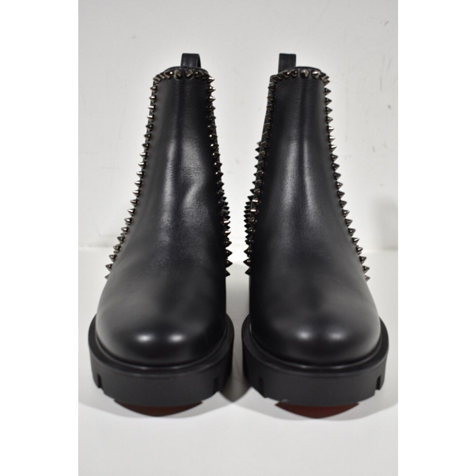Christian Louboutin Christian Louboutin Out Lina Spike Lug Flat Black Calf Size US 10.5 / IT 40.5 - 5 Thumbnail