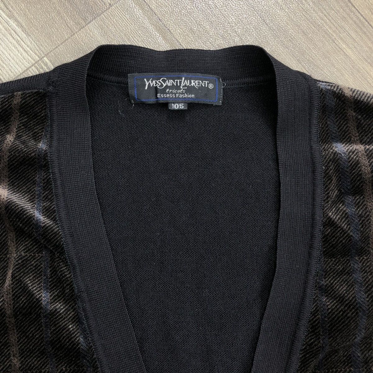 Vintage × Yves Saint Laurent 1990s Yves Saint Laurent Tricots YSL Iconic Knit Cardigan Size US L / EU 52-54 / 3 - 4 Thumbnail